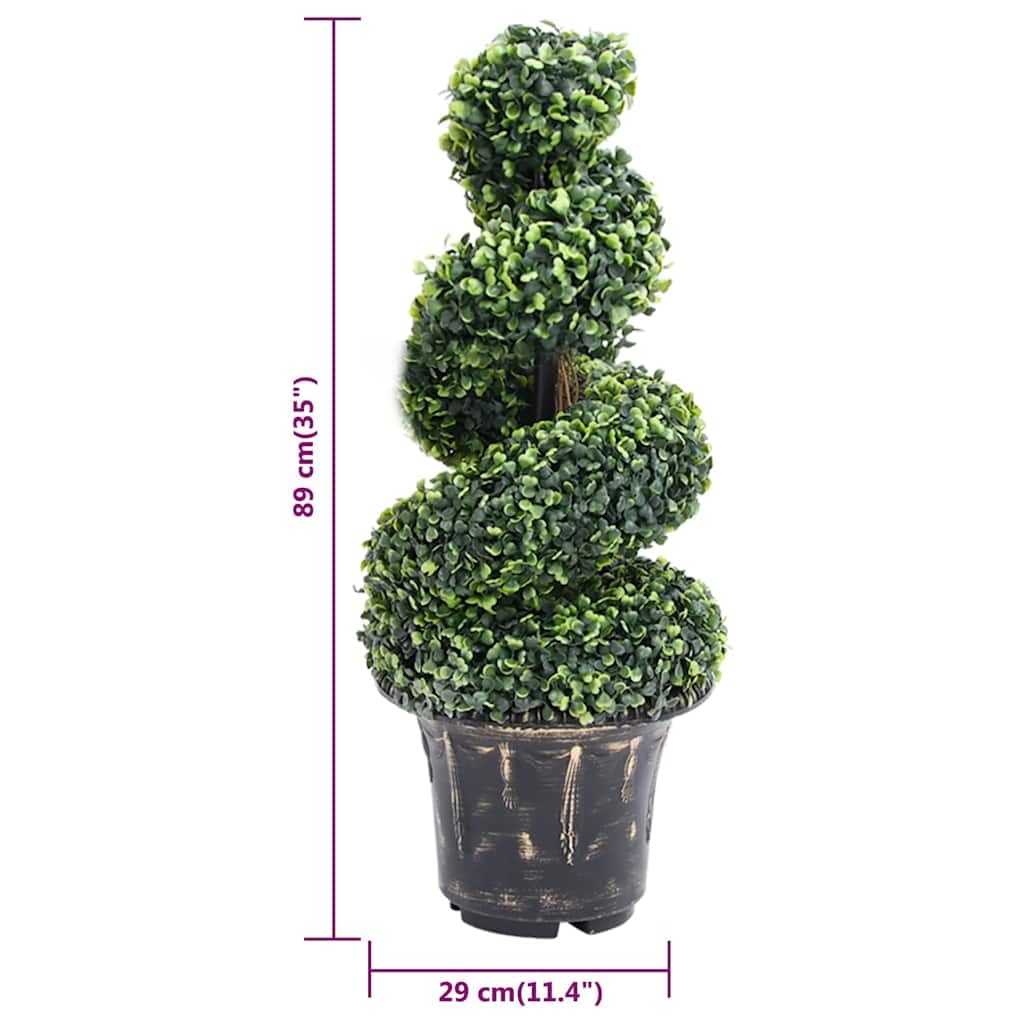 Buis artificiel en forme de spirale Vert 89 cm