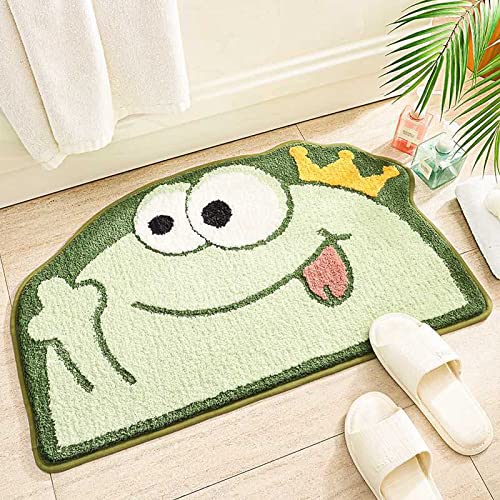 Badezimmerteppich Süßer Grüner Frosch Badematte Flauschig Mikrofaser Badvorleger rutschfest...