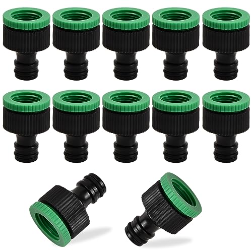 Pinsheng 10 Pcs Connecteurs de Robinet de Tuyau D'arrosage 3/4 '' and 1/2 '' BSP 2in1 Plastique Nez de Robinet d'arrosage à Visser Adapter Raccord de...