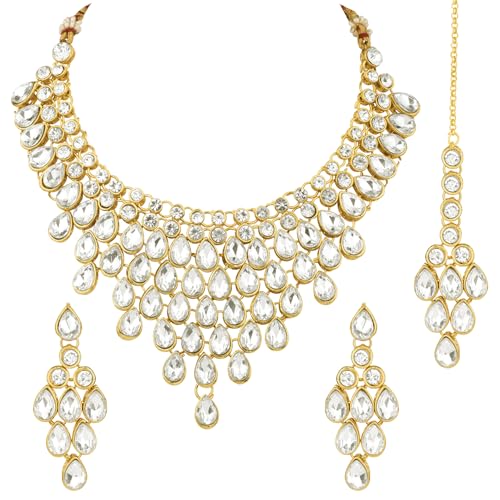 Image of Peora Ethnic Traditional Kundan Bridal Jewellery Set Gift for Women