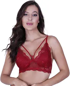 Sutiã de Renda Tirinhas Strappy com Bojo Silvana