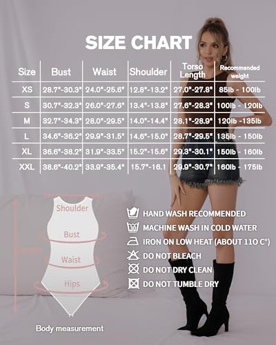 Image of MANGOPOP Tank Top Crewneck Bodysuits for Women Sleeveless Bodysuit Basic, White, XX-Large