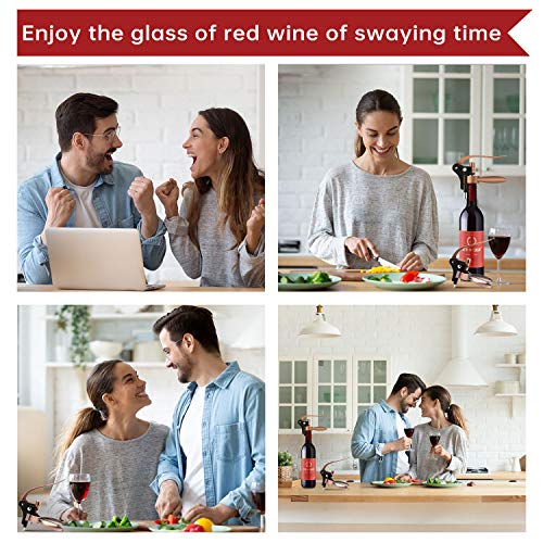 Wine Bottle Opener Rabbit Corkscrew Set-[2020 Upgraded] Demenades Wine Opener Kit With Foil Cutter,Wine Stopper And Extra Spiral,Professional Grade-Copper - Thumbnail 4
