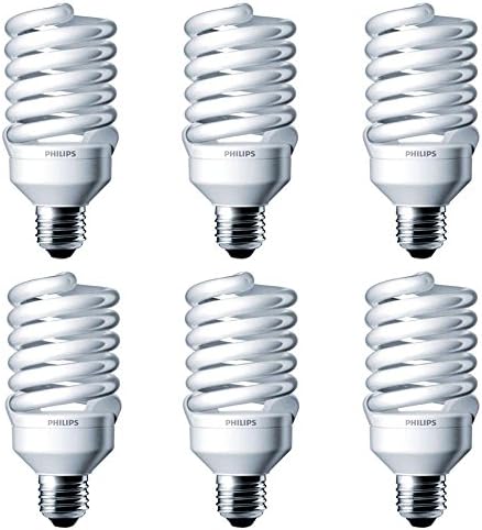 Philips LED 414060 Energy Saver Compact Fluorescent T2 Twister (A21 Replacement) Household Light Bulb: 4000-Kelvin, 23-Watt (100-Watt Equivalent), E26 Medium Screw Base, Cool White, 6-Pack