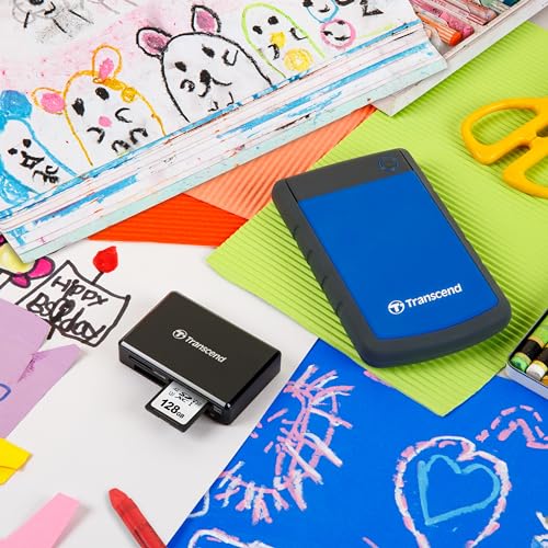 Image of Transcend 2TB External HDD - One Touch auto Backup | RecoveRx Software | USB 3.1 Gen 2 for Windows and Mac | Portable Hard Drive | 3 Yrs. Warranty | Navy Blue TS2TSJ25H3B