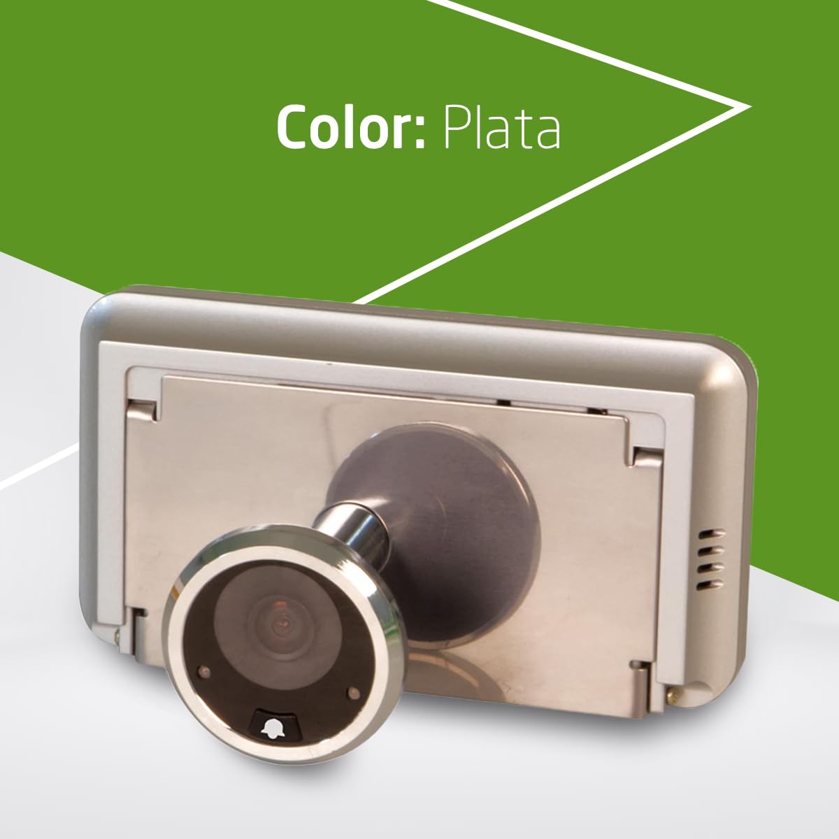 Amig - Mirilla Digital para Puertas - Pantalla LCD 4" TFT - Ángulo de Visión: 160° - Imágenes Claras - De Fácil Instalación y Uso - Color: Plata