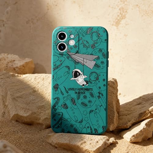 Image of Cosmic Silicone Astronaut Case for iPhone 11, Cute Soft Touch Designer Protective Cover, AstroShield Shockproof Defense with Matte Anti-Slip Grip | Lunar Mint