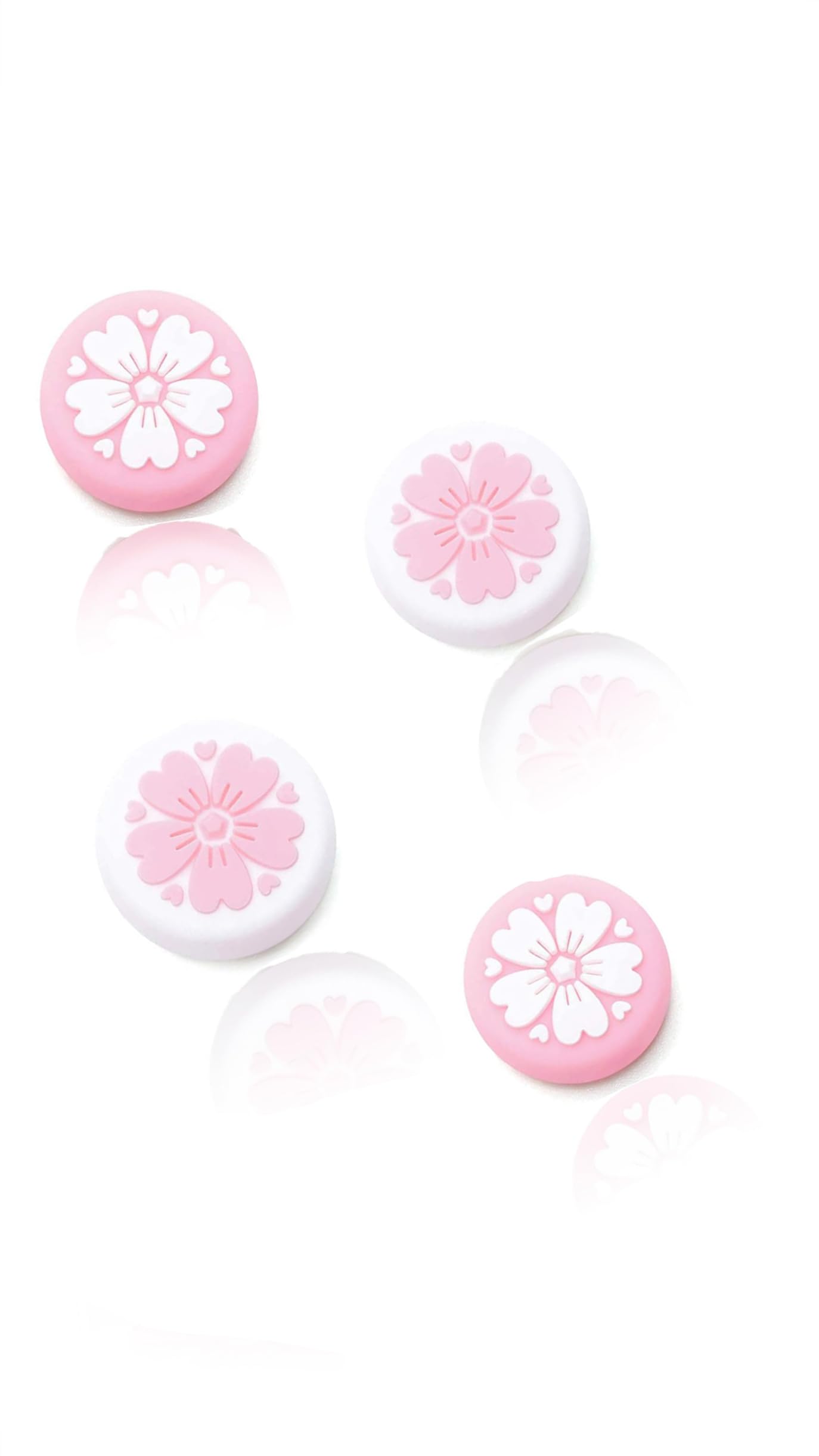 Sweet seven Sakura Joy Con Thumb Grip Set - 4Pcs Silicone Analog Stick Caps for Switch and Switch Lite