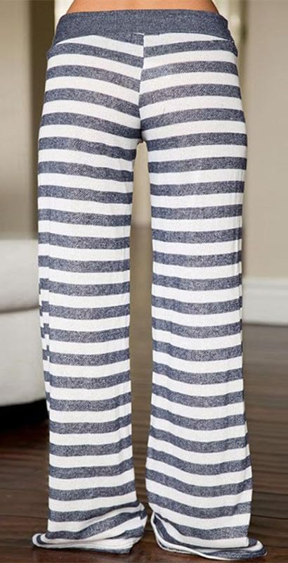 Image of Women Pajama Pants Comfy Lounge Wide Leg Casual Stretch Palazzo Drawstring Pj Bottoms Pants S-3XL