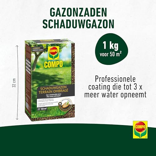 COMPO Gazonzaden Schaduwgazon, voor schaduwrijke zones, groen gekleurd tegen vogelvraat, snelle kieming, voor 50 m², 1 kg - Afbeelding 5