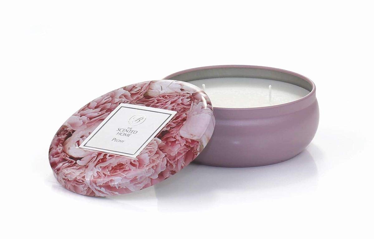 Ashleigh & Burwood Red 3 Wick Candle Tin - Peony
