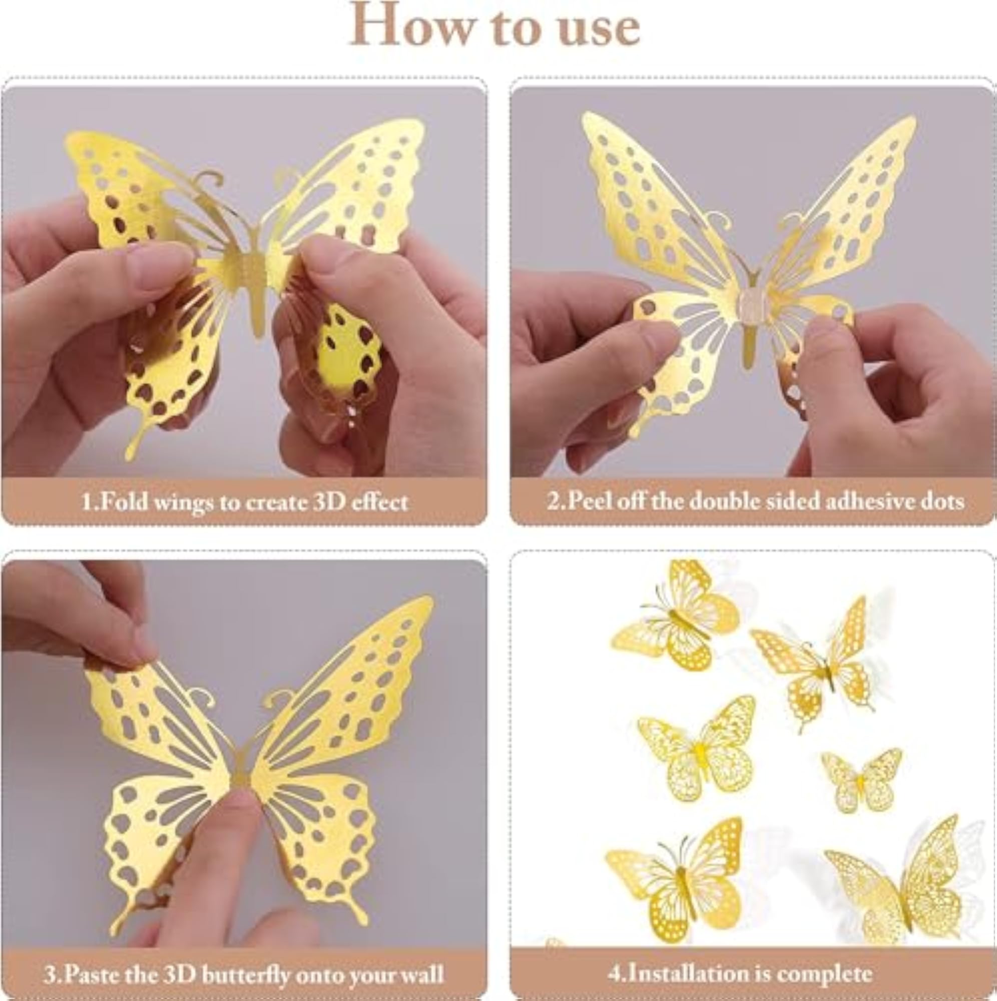12pcs 3D Butterfly Wall Decor Items for Home