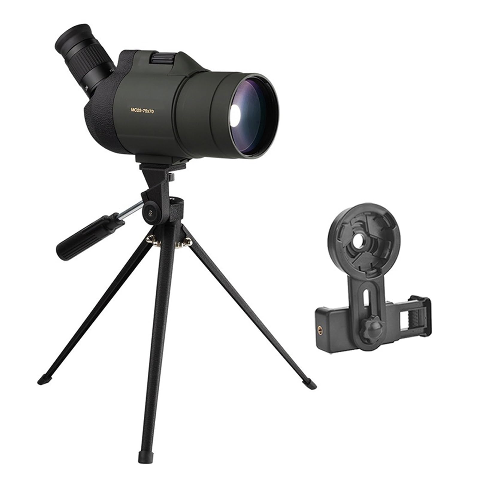 25-75x70 Luneta Potężny Monokularowy Teleskop FMC BAK4 Wodoodporny Do Obserwacji Ptaków Polowanie Sprzęt Biwakowy PrzenośNy I Lekki(With tripod and clip)