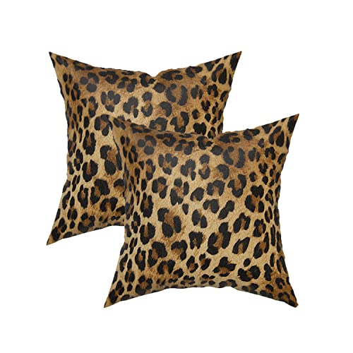 Granbey PILLOWBROWNLEOPARD20 Brown Leopard Throw Pillow Cover thumb #7