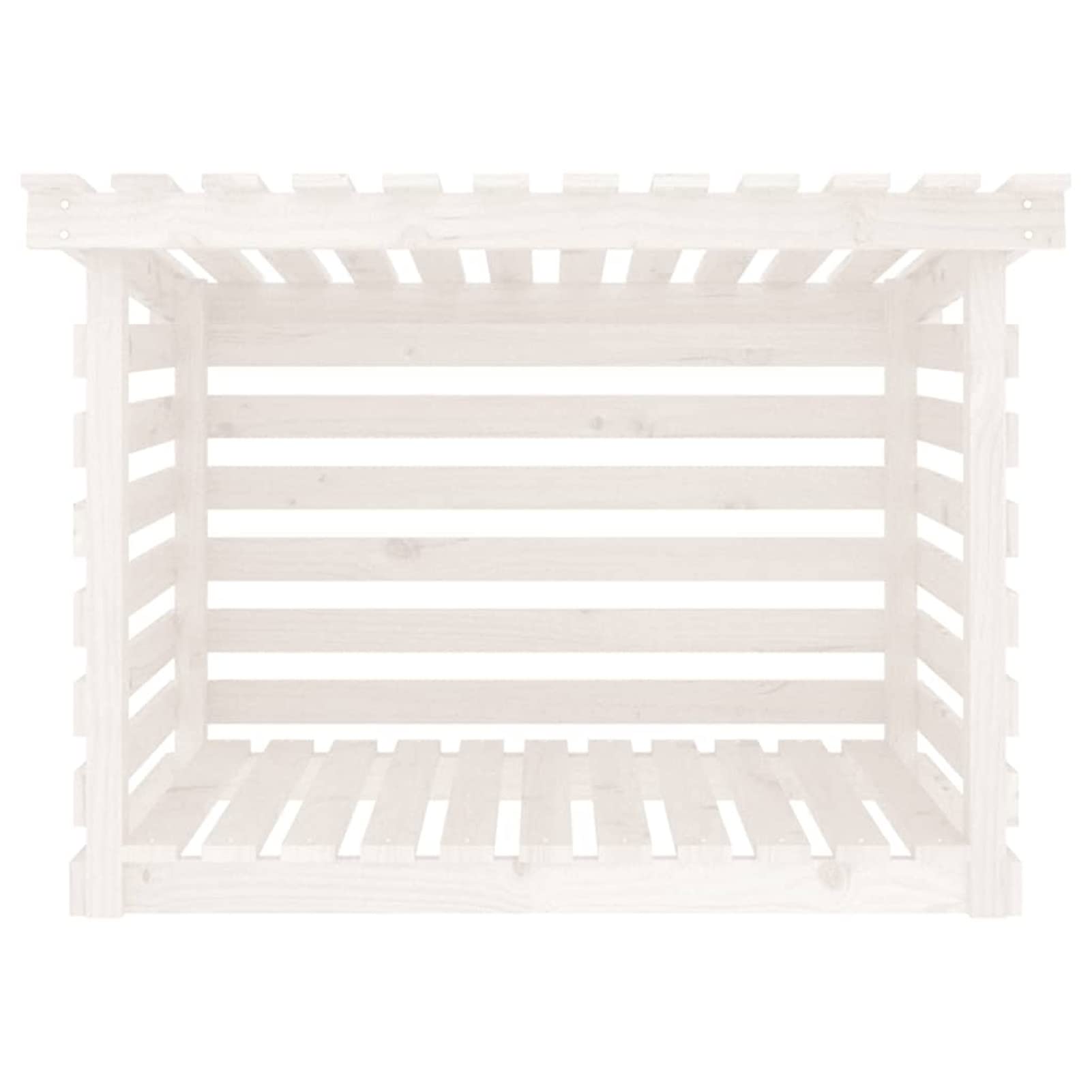 Homgoday Soporte para Leña Robusto,Estantería para leña para Interior y Exterior Leñero de estanteria Exterior leñero Interior Pino estanteria Exterior Blanco108x73x79 cm