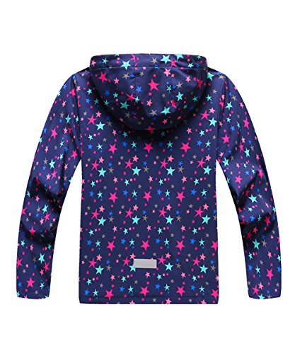 M2C Girls Hooded Softshell Pattern Windproof Active Jackets With Composite Mesh Purple 4-5 #TOP1