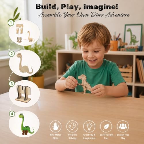 Image of BAGJI TOYS Parent Wooden Painting Craft Kits for Kids (Jurassic Park)