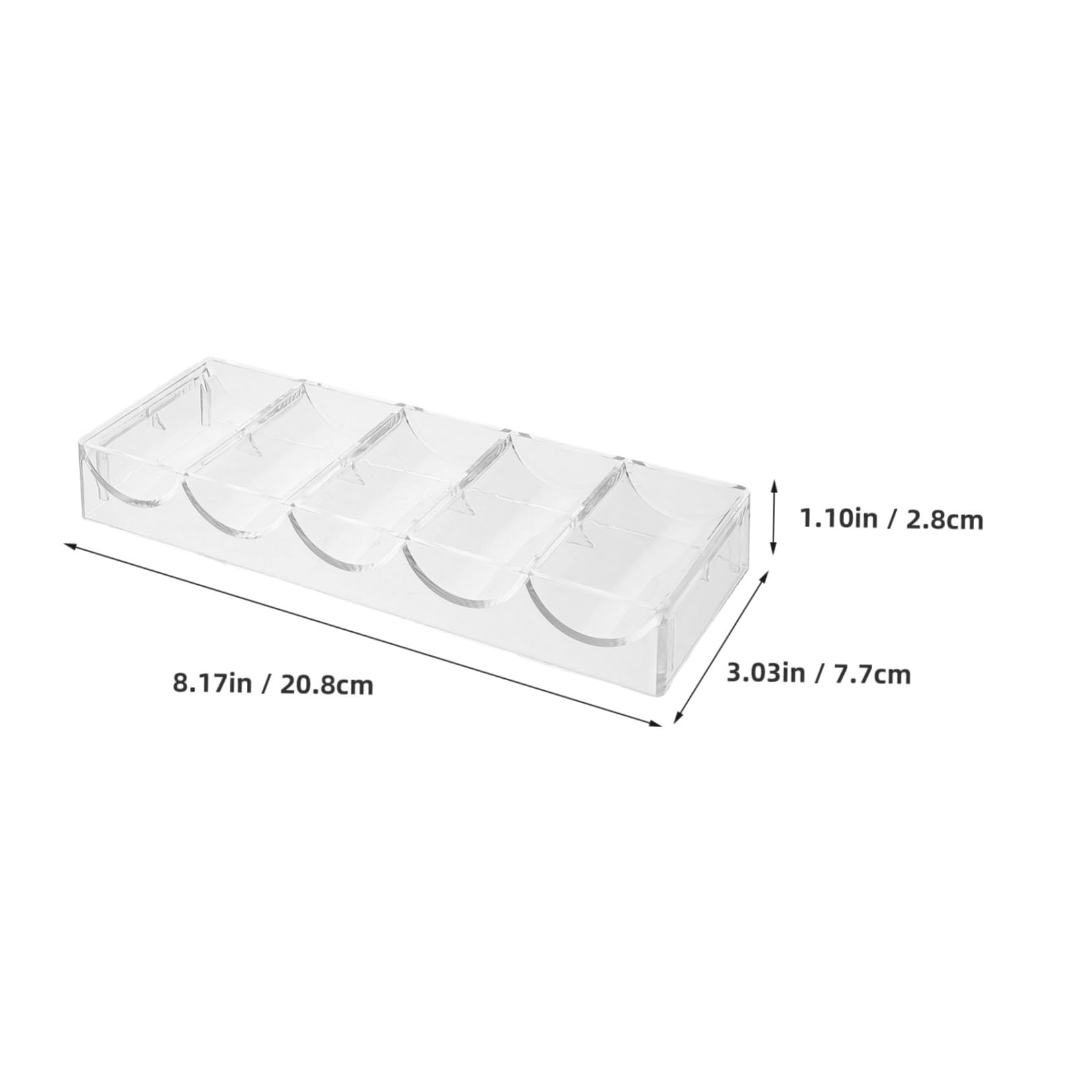 BESTonZON Set of 2 Poker Chip Trays Acrylic Chip Organizer 100 Capacity Case for Efficient Game Management