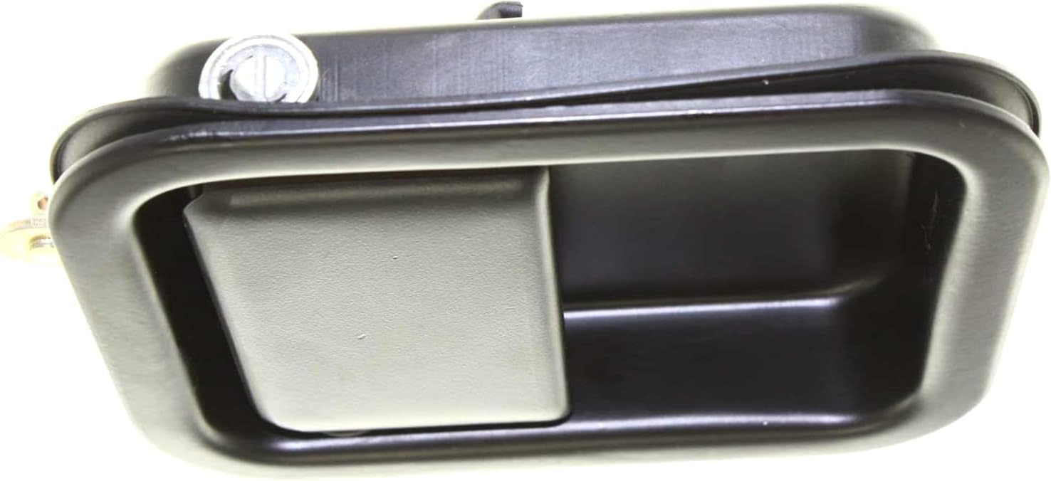 Exterior Front Door Handle Compatible with JEEP WRANGLER 1987-2006 LH Smooth Black Full Door Type Metal (Zinc)