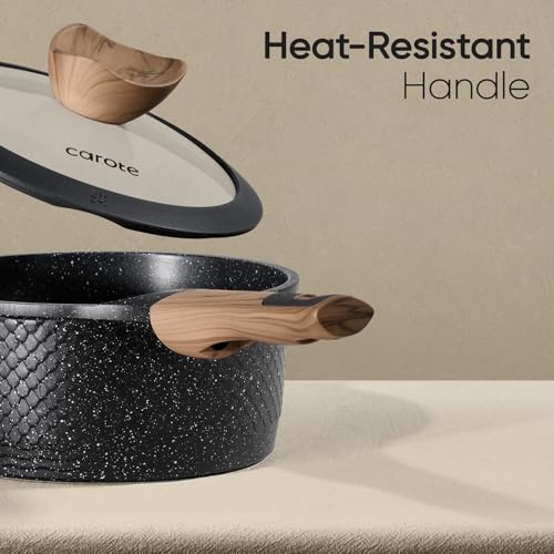 Image of CAROTE 26PCS Pots and Pans Set Non Stick, Cookware Set Pots and Pans Induction Cook Ware, Nonstick Kitchen Cooking, PFOA Free, Black