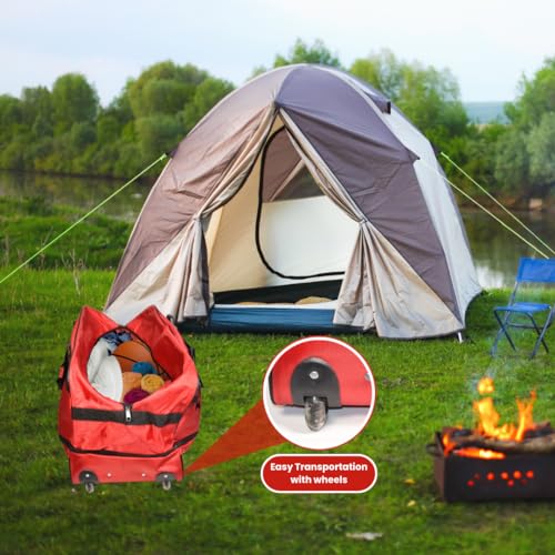 Expandable Large Capacity Travel Duffle Bag Durable Polyester, Wheeled Rolling Luggage, Retractable Handle, Versatile Storage Pockets, Foldable for Easy Storage Adventures, Travel, and Exploration 6