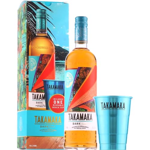 Takamaka Dark Spiced Rum Set mit Beach Cup 0.70 l 38% vol