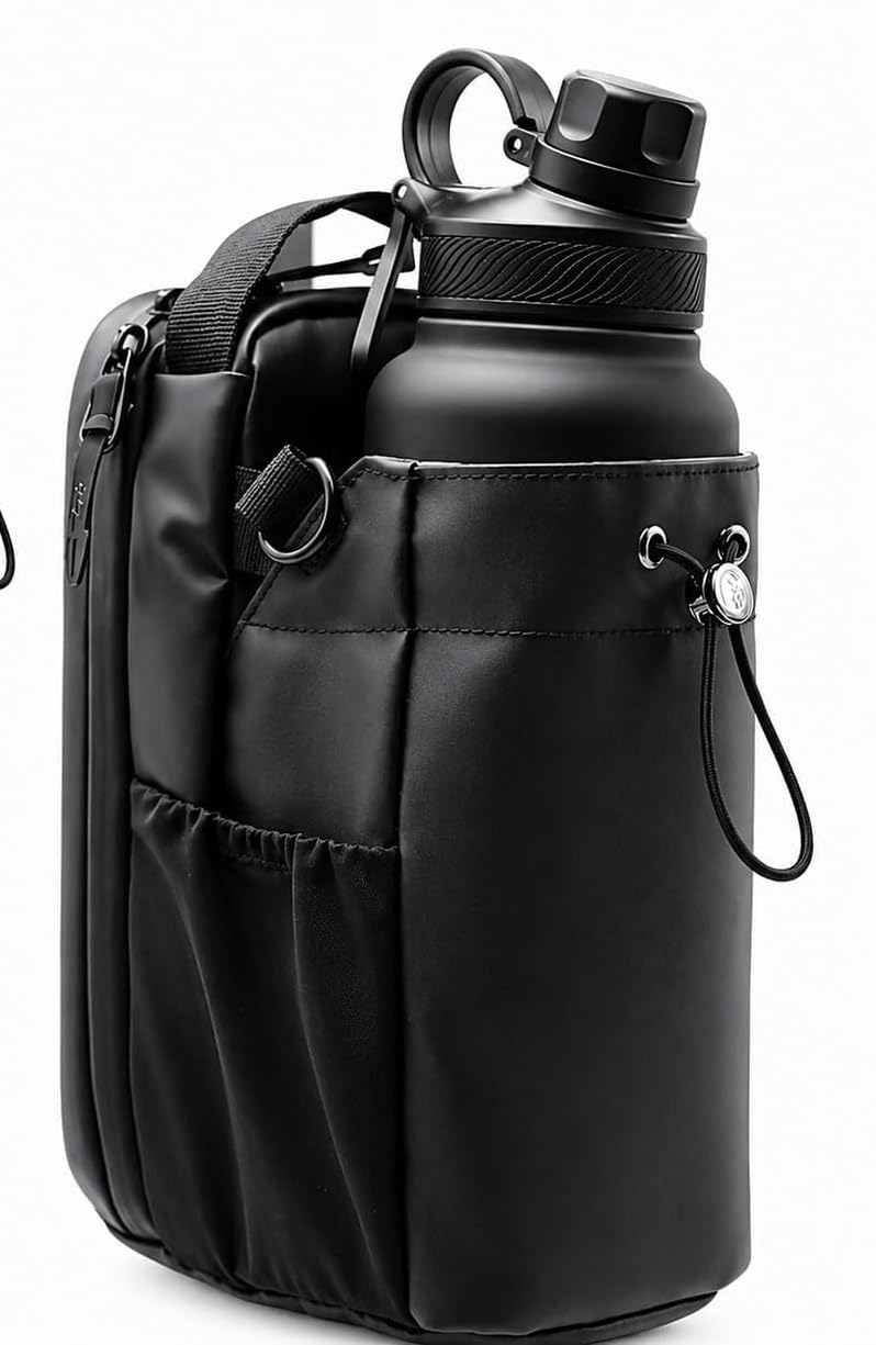 Magnetic Gym Bag Water Bottle with Adjustable Shoulder Strap for 1L/2L Bottle & Phone Pockets for Gym,Travel,Cycling, Running and Sports Hiking Cover Durable Portable waterproof trekking Bag-image-32