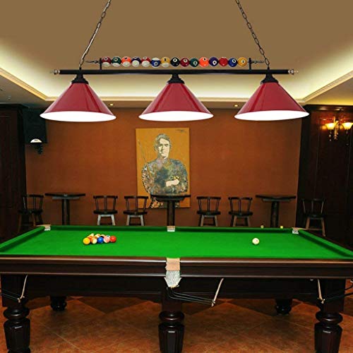 JBKNAN Drei-Köpfe Black Eight Snooker Tisch Kronleuchter, kreative Persönlichkeit LED Schmiedeeisen Lampen (vier Farben zur Auswahl) AA+ (Farbe : Red, Größe : 50.39 * 7.08 * 14.56inch) JBKNAN Drei-Köpfe Black Eight Snooker Tisch Kronleuchter, kreative Persönlichkeit LED Schmiedeeisen Lampen (vier Farben zur Auswahl) AA+ (Farbe : Red, Größe : 50.39 * 7.08 * 14.56inch)