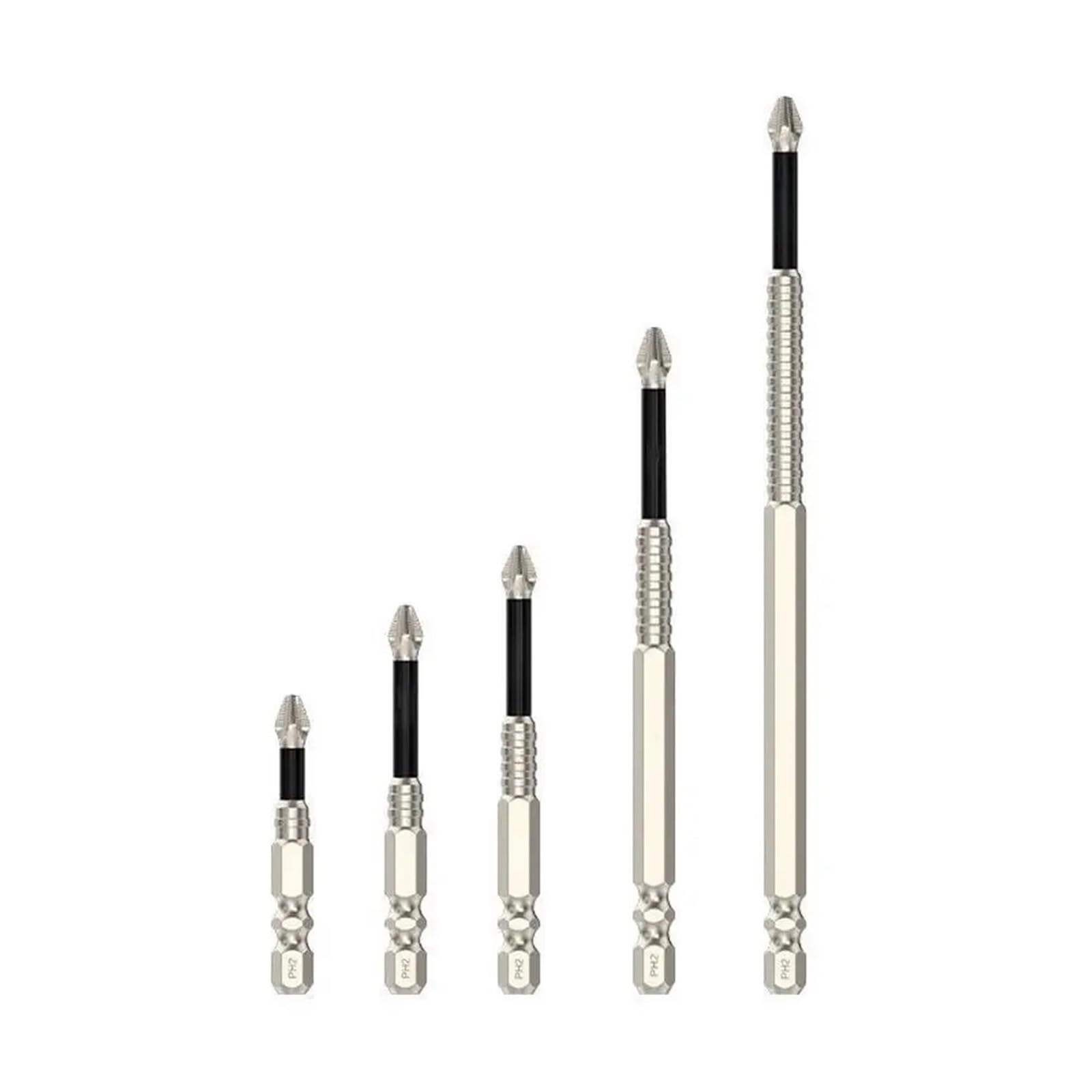 Set punte per cacciavite Punta for trapano elettrico con testa a croce nera magnetica e resistente, punta for cacciavite(6pcs)