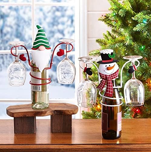 Miniatura 3 de Soporte para copas de vino de Navidad, botella de vino de vacaciones, soporte para botella de vino de vacaciones, decoración navideña de vino para