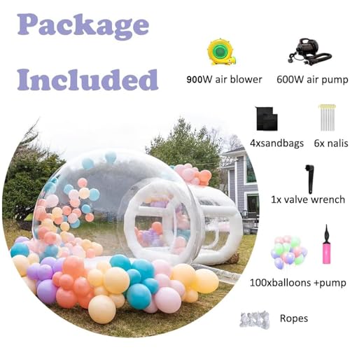 Generic Tuinkoepel Opblaasbare Bubble House Bubble Tent Sky Crystal Dome Voor Kinderen Feest/Bruiloft/Thuisfeest/Winkelcentra/Parken/Evenementen/Tentoonstelling - Afbeelding 3