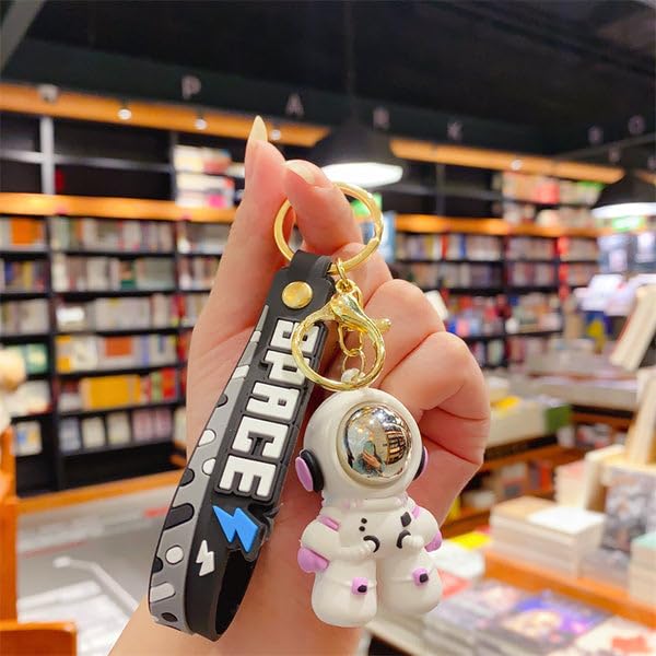 Image of Cute Cartoon Character Silicone 3D Key Chain with Strap Charm & Metal Hook, Merchandise Key Rings Gift for Kids Girls Boys Men & Women