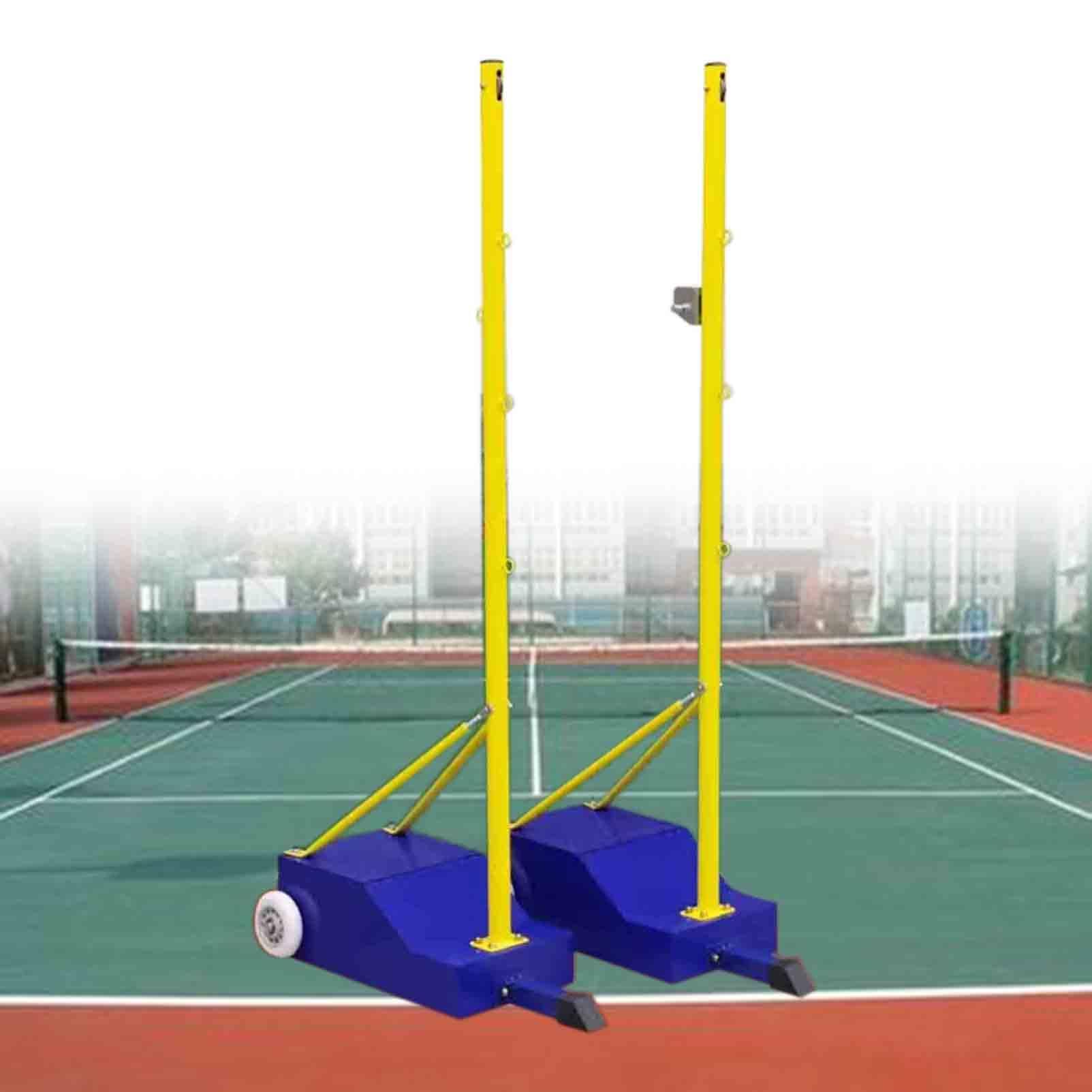 LYDZUSDP Portable Badminton Net Stand,Indoor Outdoor Volleyball Poles with Weighted Base/Net,Freestanding Badminton Net Frame(Badminton+airvolleyballnet)