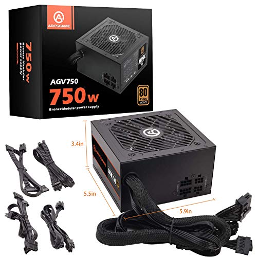 ARESGAME 750W Power Supply Semi Modular 80+ Bronze PSU (AGV750) - Thumbnail 7