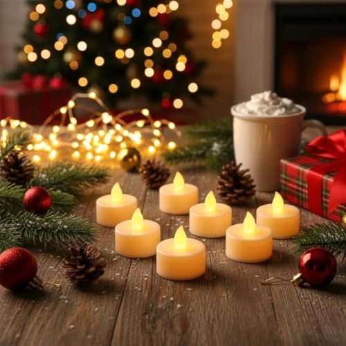 Image of SATYAM KRAFT 48 Pcs LED Tea Light Candles | Flameless, Smokeless Diyas | Decorative Acrylic Candles for Home Decor, Birthday, Valentine's Day, Wedding, Festival Gifting