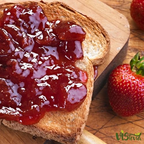 Image of Vistevia Sugar Free Raspberry & Strawberry Jam, Diabetic and Keto Friendly - Sweetened Naturally with Stevia, More Than 60% Whole Berry Content - Tastes Delicious - Pack of 2 (220 * 2 GM)