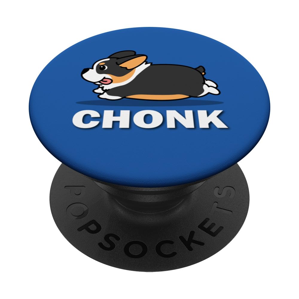 Funny Kids Kawaii Fat Chonk Black Tricolor Corgi Dog Lover PopSockets Adhesive PopGrip