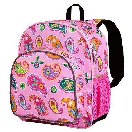 Image of Wildkin 12 Inch Toddler Backpack for Kids, Paisley | Ages 3-7, insulated front pocket - coordinates with matching Wildkin nap mats