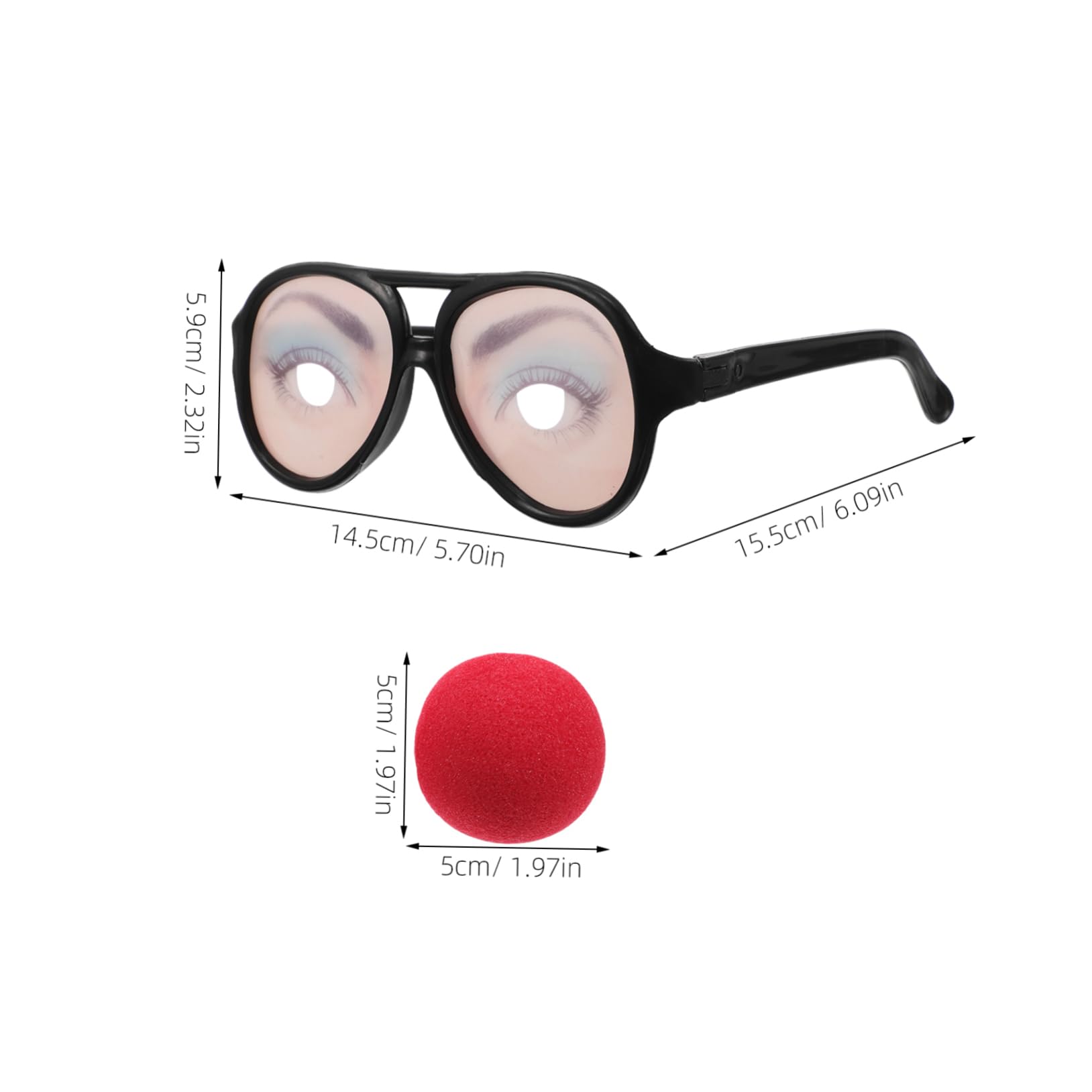 balacoo Halloween Party Glasses 2pcs Trick Glasses with Female Trick Pattern Comfortable Abs Material Versatile Photo Props