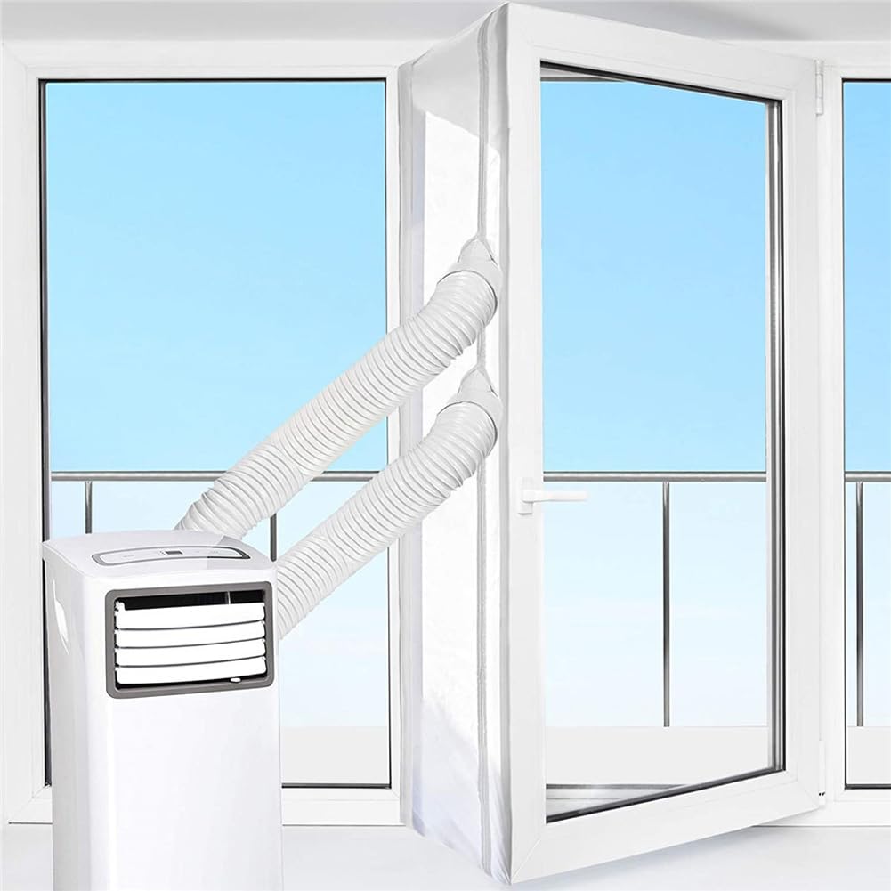 HEADBOARD 300cm AC Window Seal Kit,Universal Casement for Mobile Air Conditioner/Tumble Dryer,Portable Air Exchange Guards No Drilling with Double Zipper