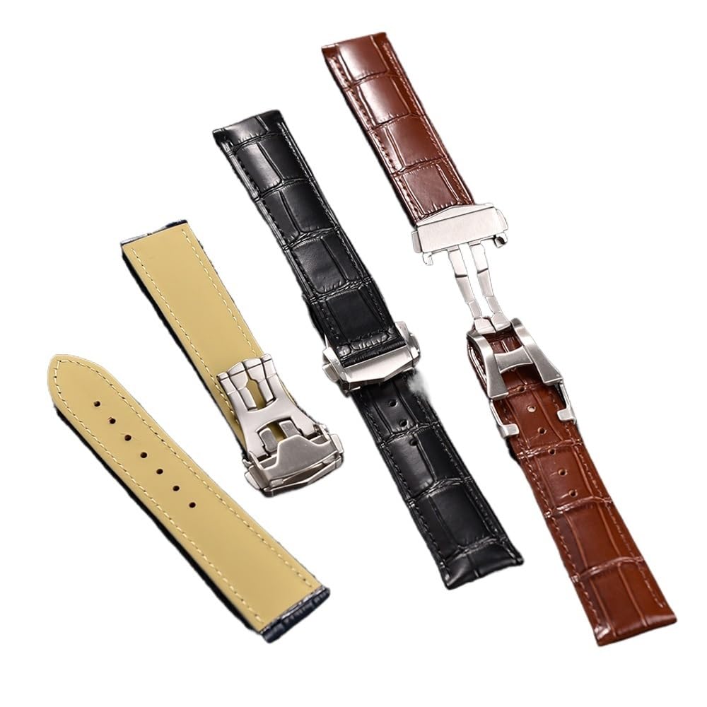 Bamboo Leather Strap Folding Buckle 19mm 20mm 21mm 22mm