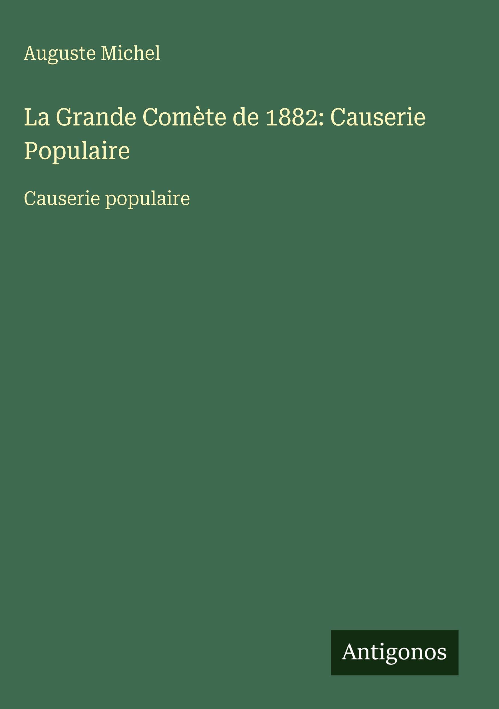 La Grande Comète de 1882: Causerie Populaire: Causerie populaire