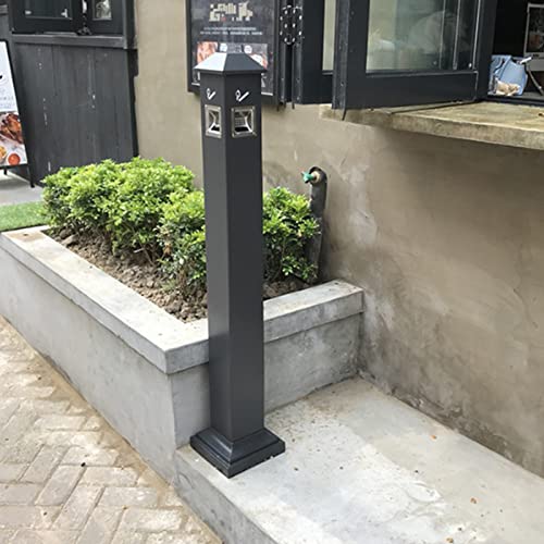 Cendrier ext&eacute;rieur grand format et support commercial en acier inoxydable m&eacute;tal