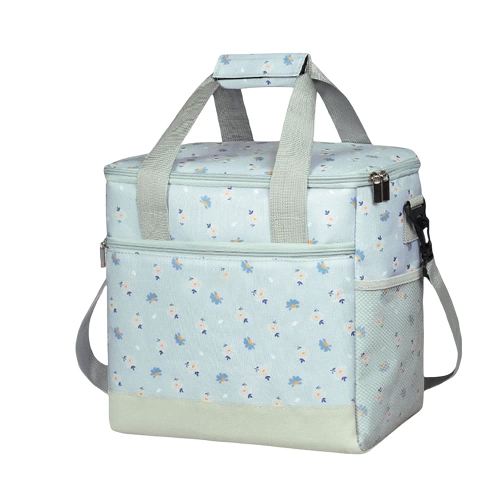 Morbuy Foldable Cool Bag Reusable Cooler Bag Outdoor Picnic Bag Insulated Cold Hot, Cooler Lunch Bag 15L, Cool Bags for Work, School, Lunch, Picnic (One size,Little daisy)
