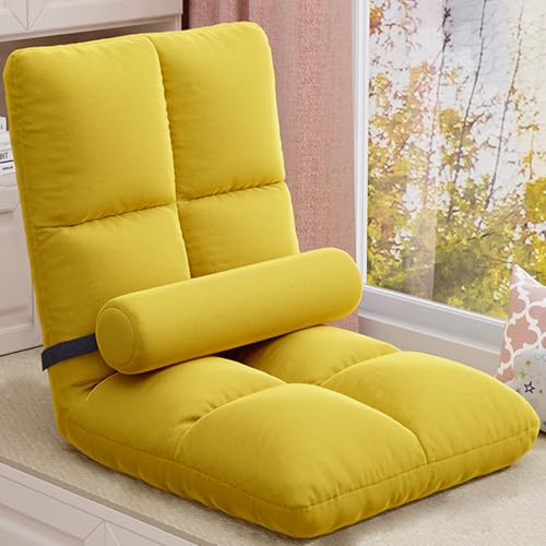 Tatami - Silla de suelo, respaldo ajustable, silla plegable de 5 posiciones para salas de estar, dormitorios, dormitorios, ventanas de bahía