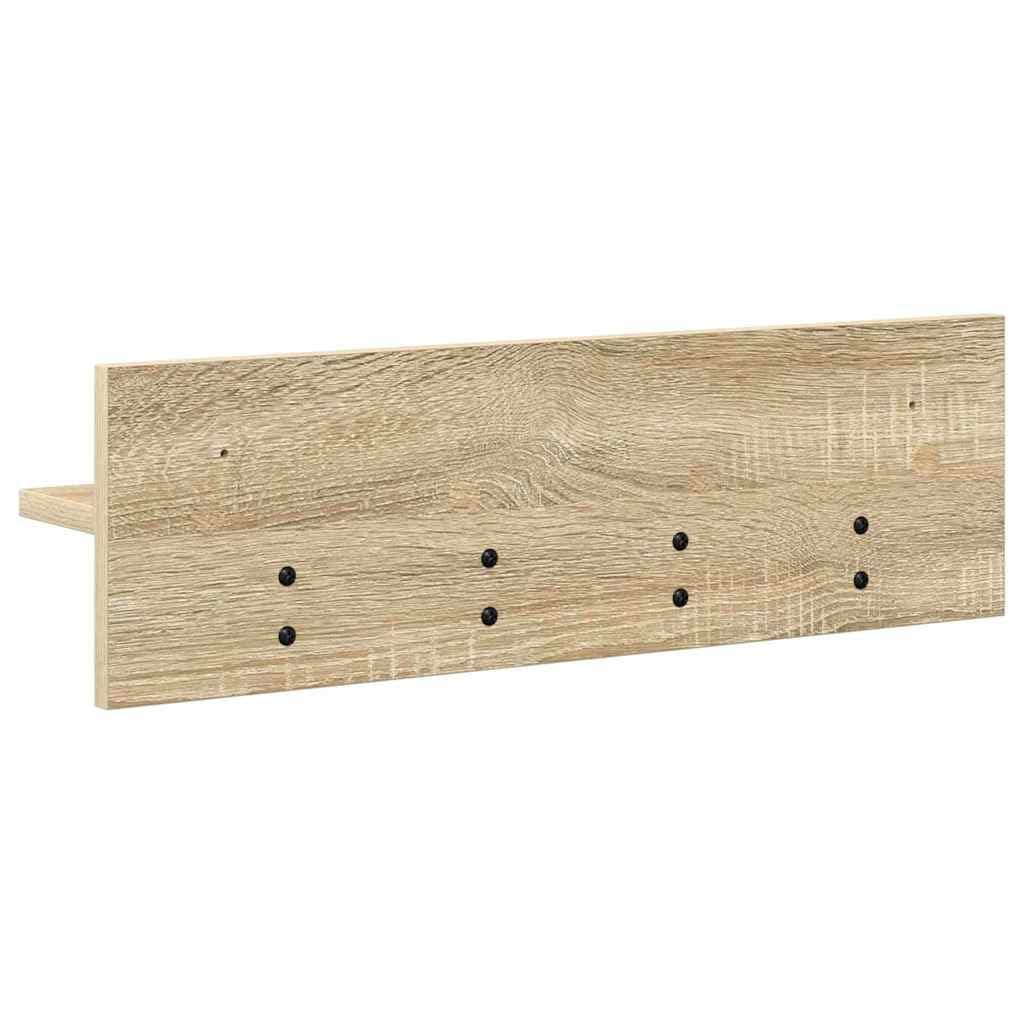 Appendiabiti da parete in rovere Sonoma, 60 cm, appendiabiti da parete in legno con ganci, appendiabiti salvaspazio per corridoio e ingresso, design moderno, 60 x 10,5 x 18 cm