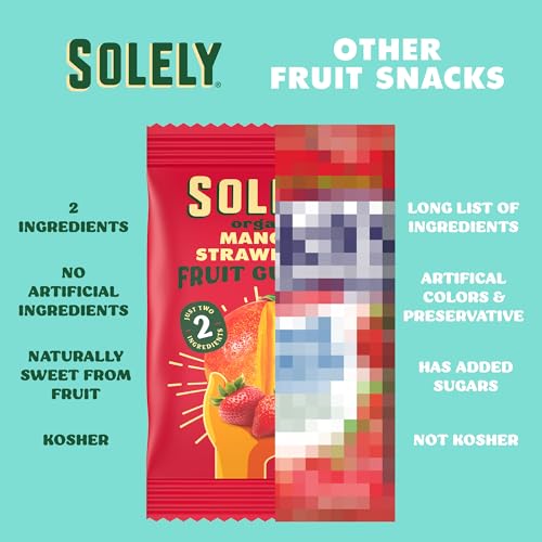 Image of SOLELY - Organic Mango & Strawberry Whole Fruit Gummies (Pack of 8 Boxes)