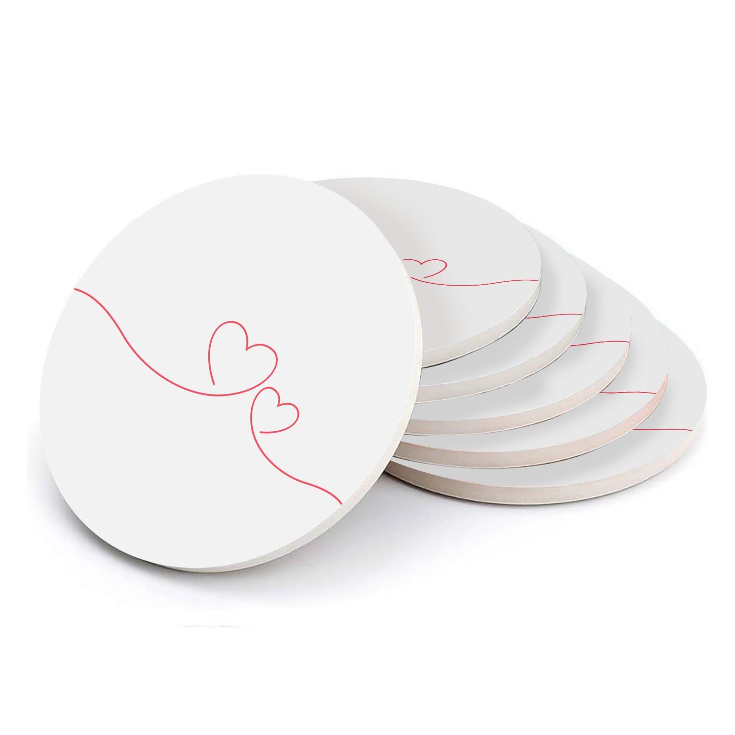 Sous-verre ronds en céramique pour table basse : style line art minimaliste chic