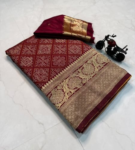 BRAHMAKHODAL silk bandhani saree – image 4