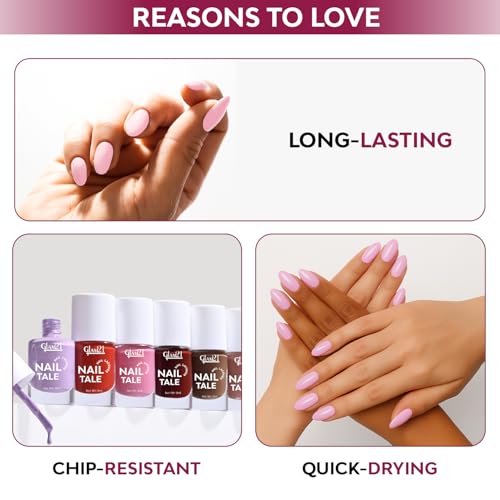 Image of Glam21 Nail Tale Nail Polish | Glossy Gel Finish | Rich Pigmentation | Chip Free | Quick Drying Formula | Long Lasting Nail Polish for Women | 9ml | Shade-07